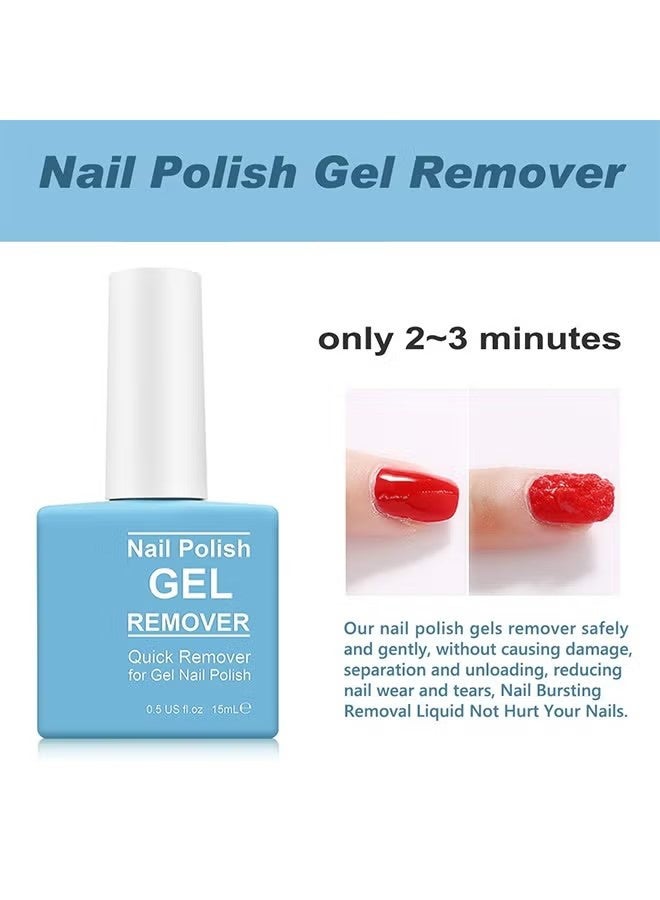 HY Nail Polish Gel Remover, Quick Remover for Gel Nail Polish, No Need for Foil, Quick & Easy Polish Remover In 3-5 Minutes, No Need Soaking Or Wrapping, Safe & Gentle with Cuticle Pusher & Scraper（Note: Nail File Color is Random） - Image 3